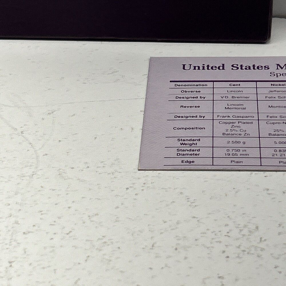 1989 S United States Mint proof Set. With OGP+COA. 5-Coins. - Picture 6 of 8